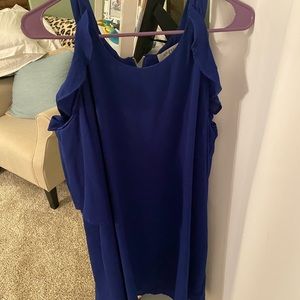 Blue dress with cut out shoulders